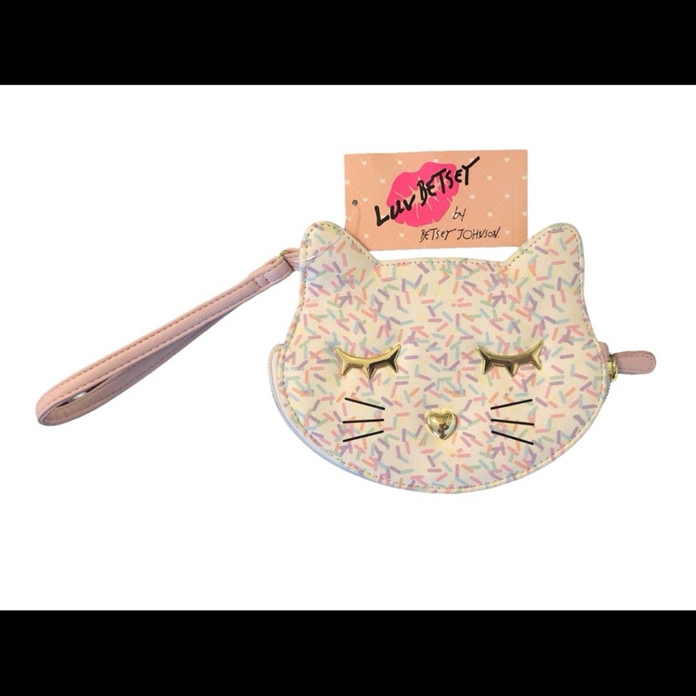 Betsey Johnson Luv Sprinkles Cat Wristlet NWT